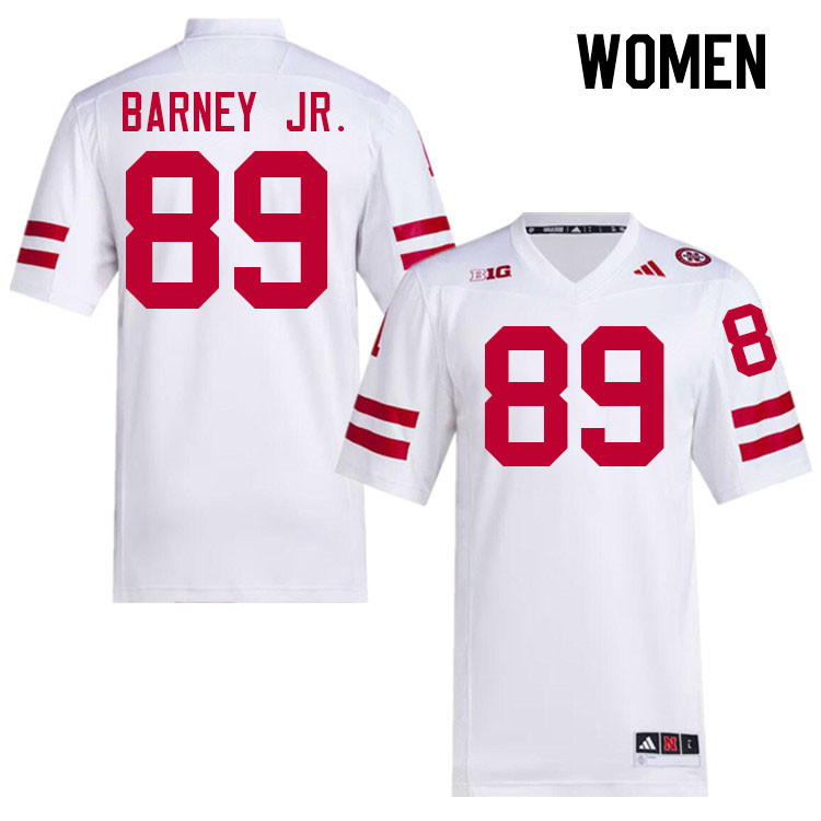 Women #89 Jacory Barney Jr. Nebraska Cornhuskers College Football Jerseys Stitched Sale-White